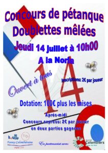 Concours 14 Juillet concours de pétanque