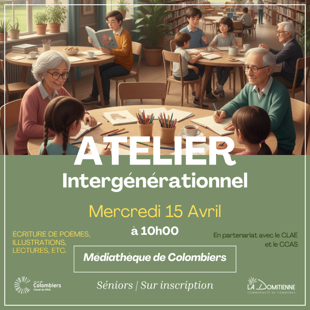 15 avril - ATELIER INTERGENERATIONNEL