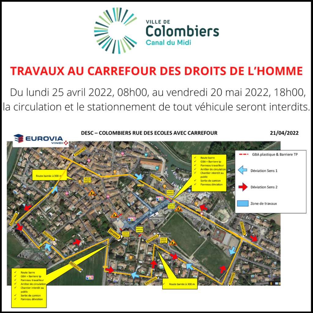 TRAVAUX AU CARREFOUR DES DROITS DE L’HOMME